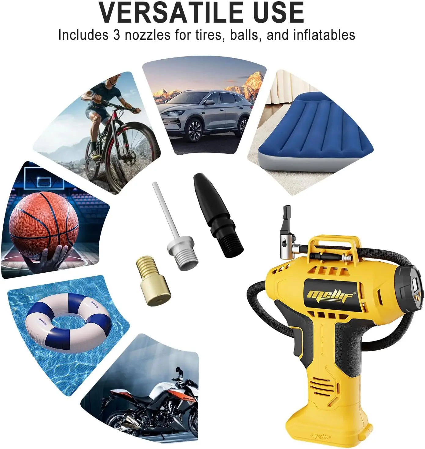 160 PSI Tire Inflator Compatible with Dewalt 20V MAX Battery(Tool Only)Cordless Air Pump for Cars Motorcycles Bikes Sport Balls