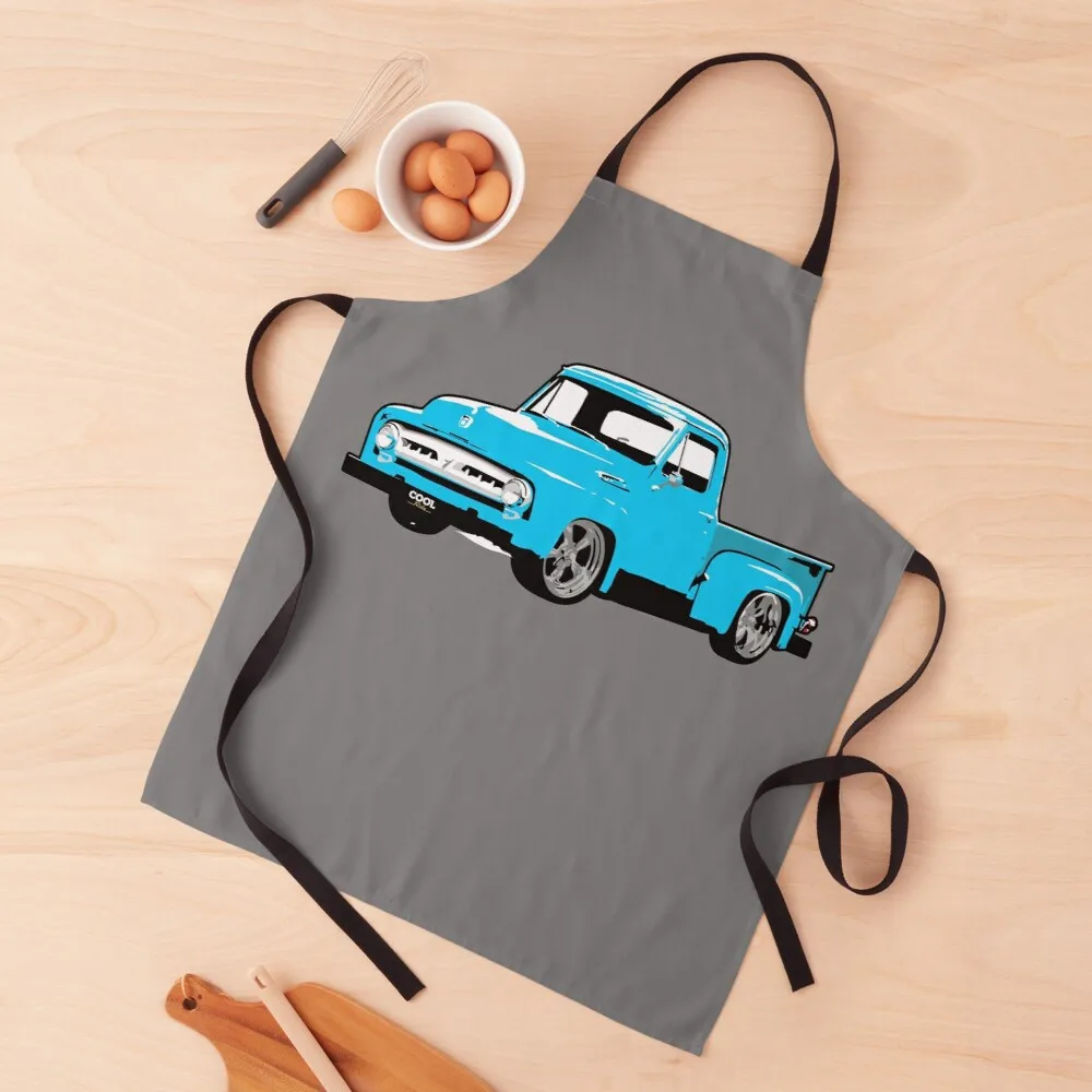 Bright Blue 50s Custom F Truck Apron aesthetic uniforms woman halloween apron