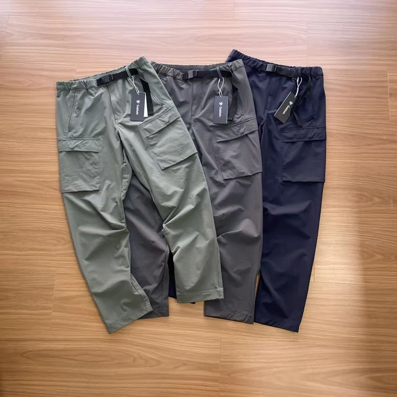 

Goldwin Casual Cargo Pants Pockets Functional Buckle Elasticity Pants Japanese Men Women High Quality Autumn Spring Trousers