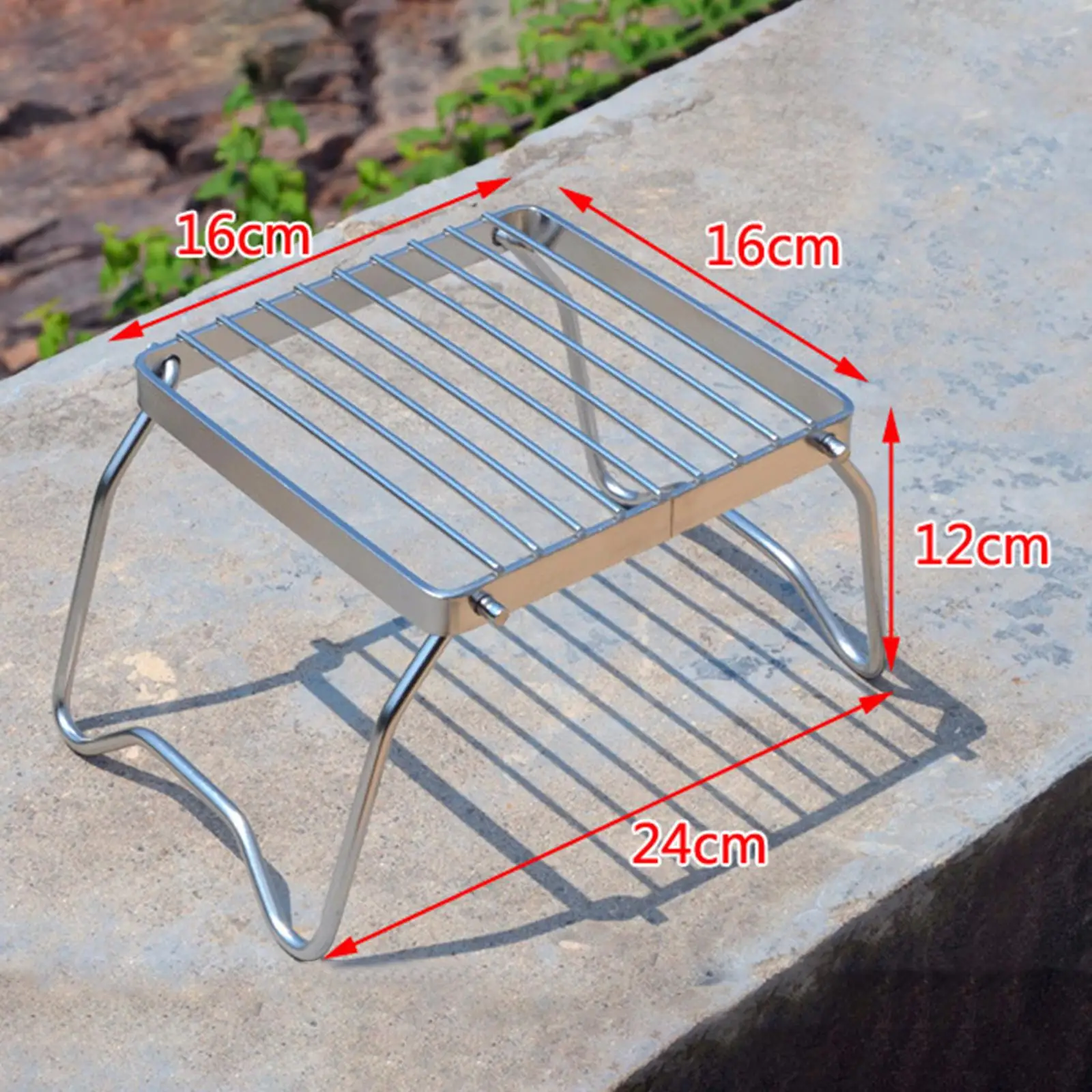 Folding Campfire Grill Support Burner Stove Stand Bracket Stainless Steel