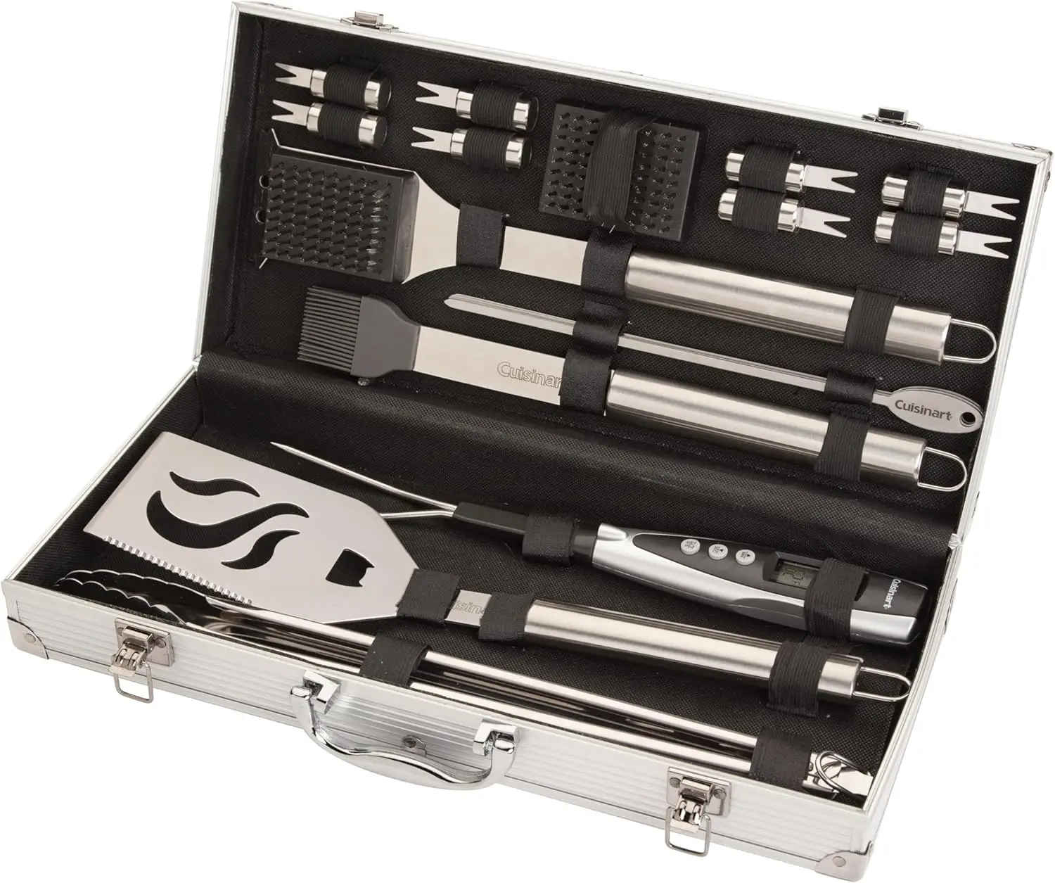 

Cuisinart Deluxe Grill Tool Set, 20-Piece Grill Set, BBQ Accessories with Aluminum Case, Stainless Steel Grilling Accessories, BBQ Tools, Grilling Gifts for Men, for Dad Husband