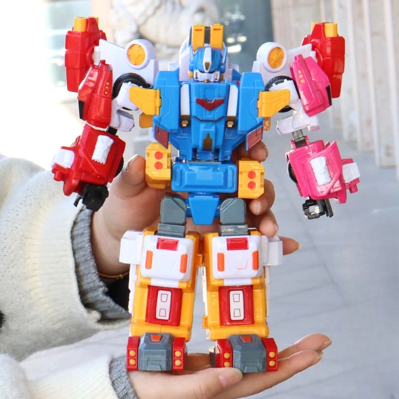 5 IN1 Robot trasformante 7 ''/18 cm Cute Baby Squad Action Figure Boy Raccogliere giocattoli e tempo libero Giocattolo per bambini Vacanze, regali di compleanno