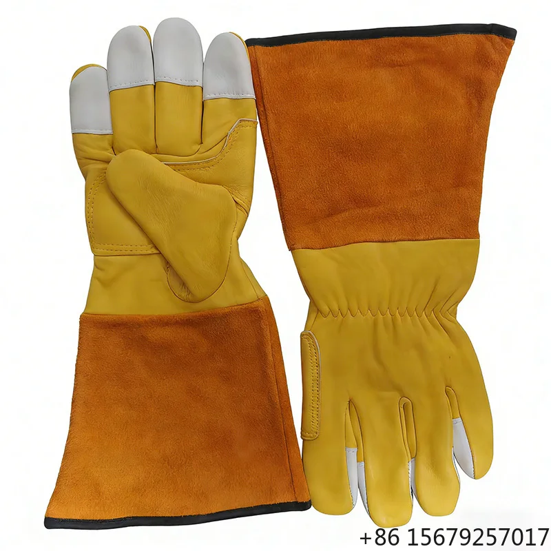 Custom logo High Quality Winter Leather Welding Industrial Safety Work Gloves Large Thick Gloves for Work in the Winter Time