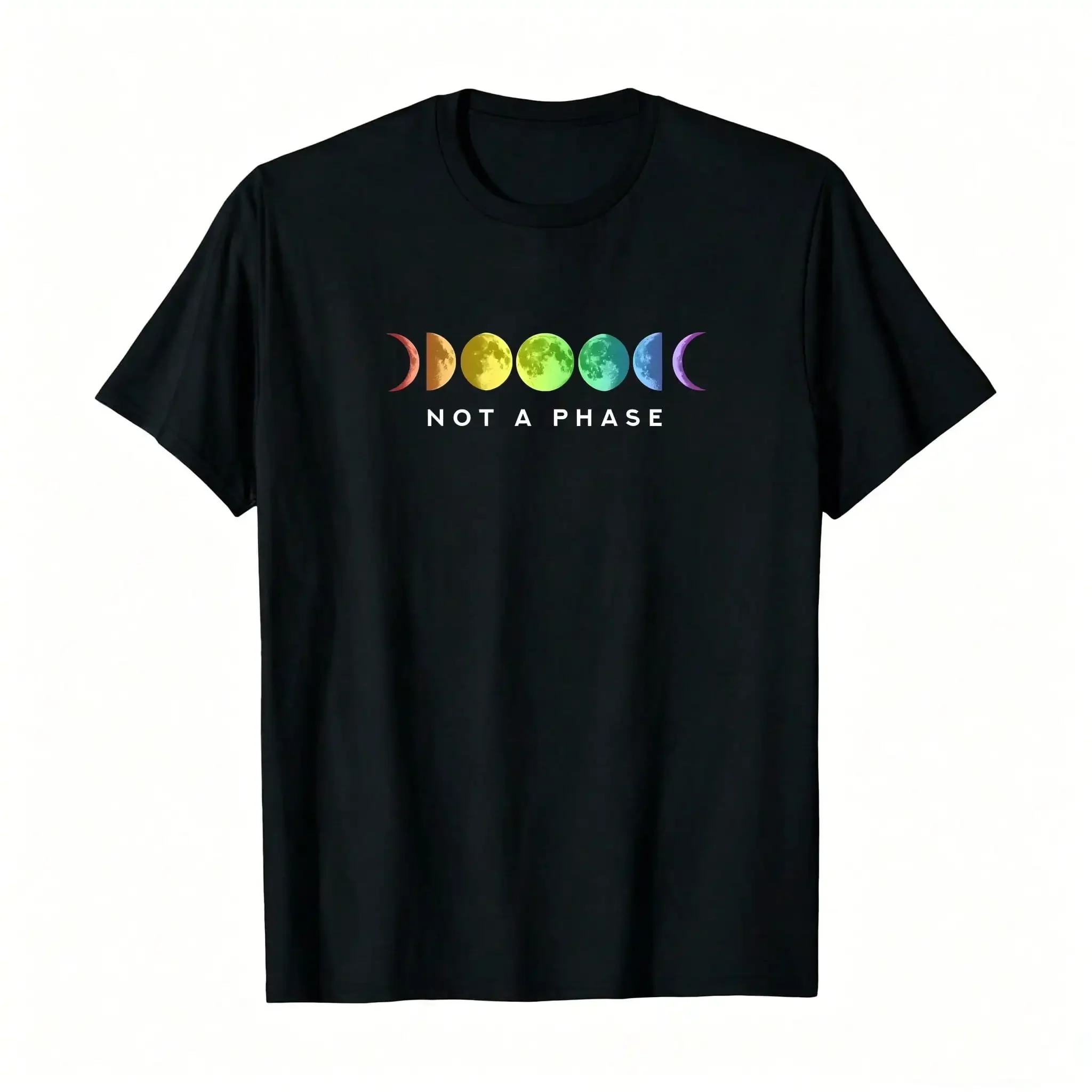 Not A Phase Moon LGBT Gay Pride Pullover  Women's Plus Size Autumn And Winter Pure  Casual Long-Sleeved _,Breathable And Comfortable Short-Sleeved Round-Neck Top, Suitable For All Seasons, Everyday Wear For Women