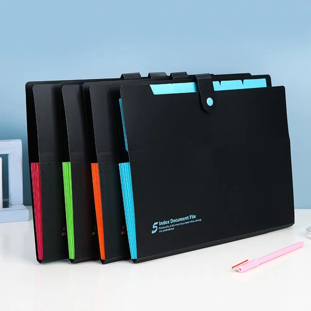 Closure Paper Folder Paper File Organizer Portable Accordion Folder with Bungee Closure Secure File Pouch Expanding for Home