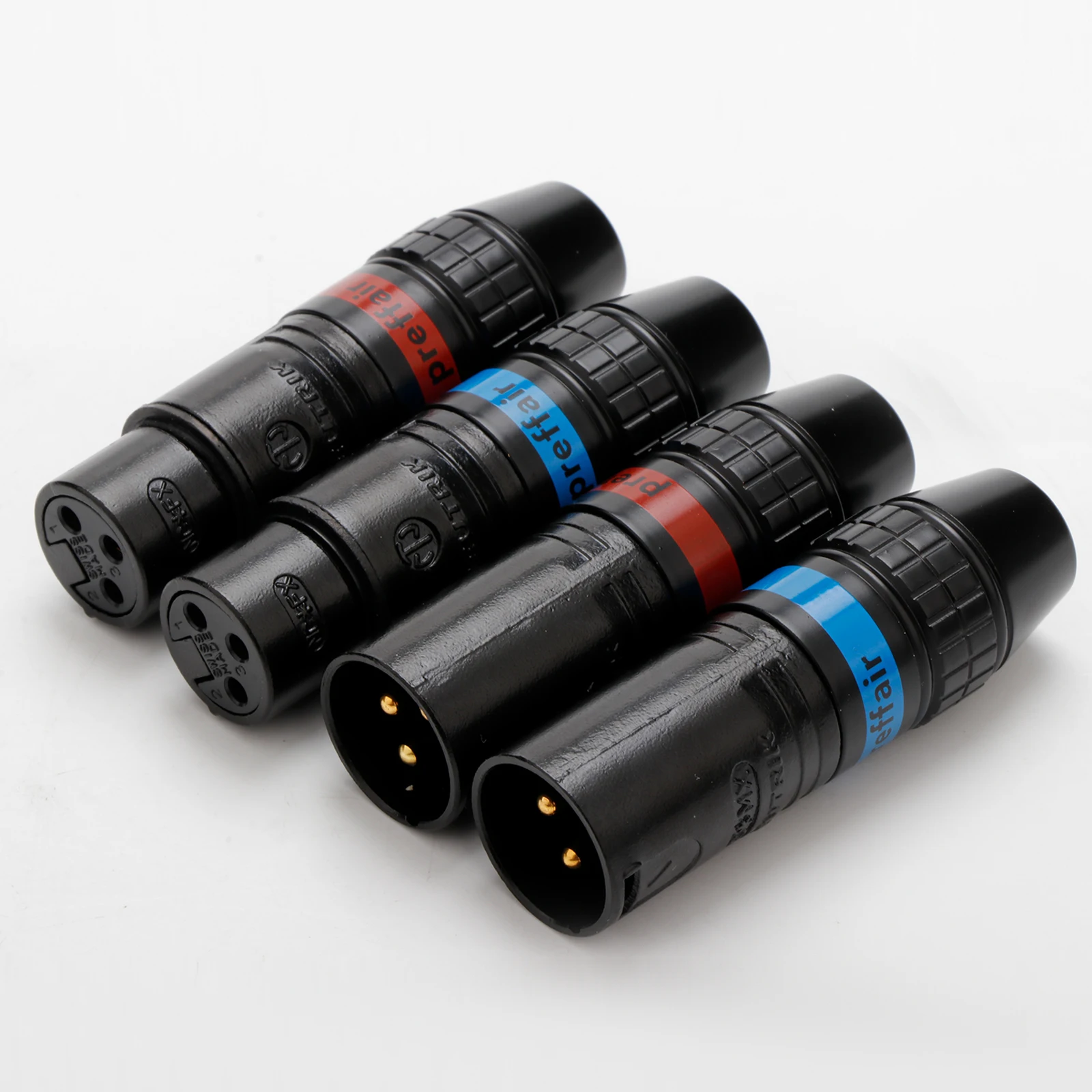 4pcs 3Pin XLR Audio Connector HIFI Brass Gold Plated XLR Interconnect Cable jack Adapter for DIY XLR Cable