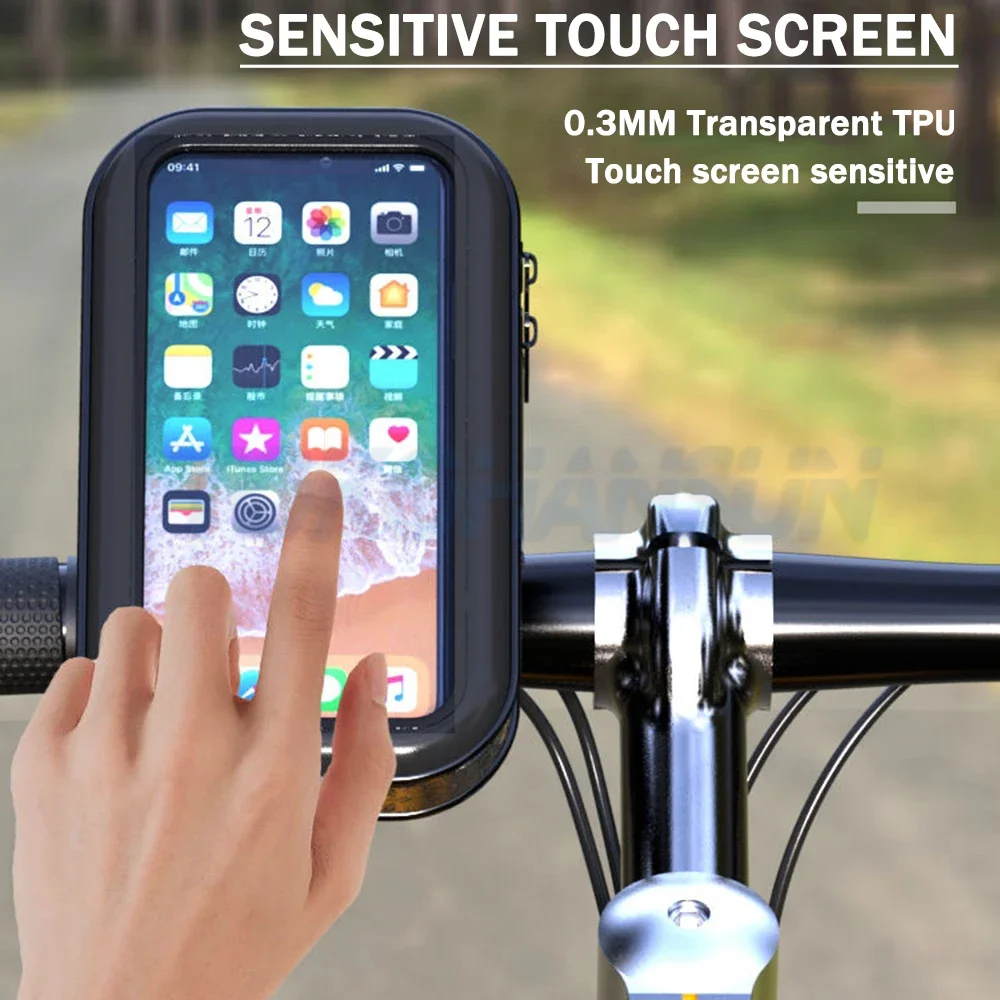 Waterproof Bicycle Phone Holder Case Bike Motorcycle Handlebar Cellphone Mount Bag GPS Mobile Phone Stand Bracket Cover