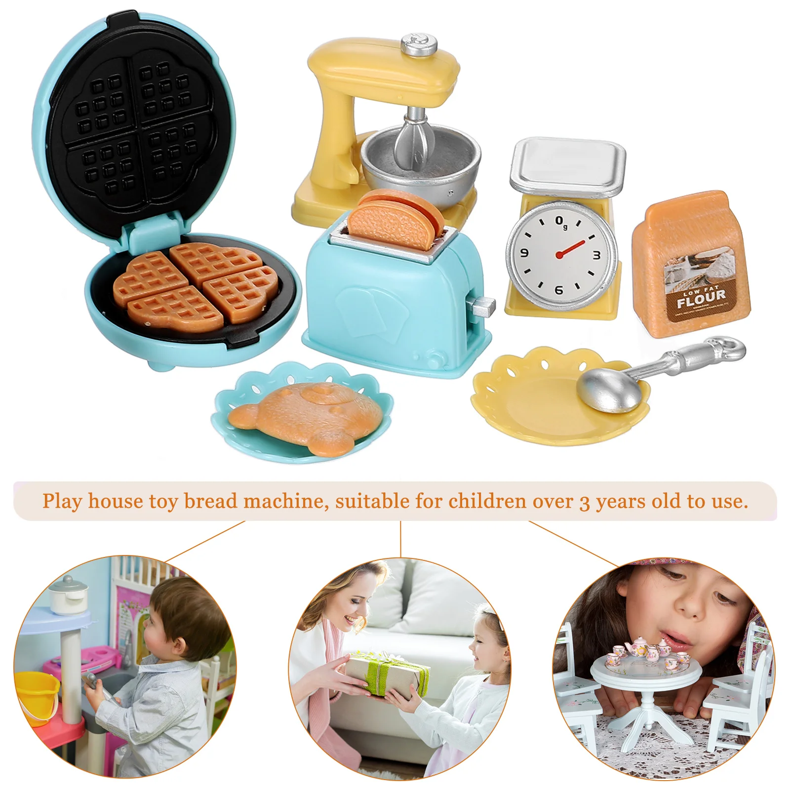 Miniature Bread Machine Child Toys Lebensmittelmodell Plastic Dollhouse Accessories Kitchen Playing