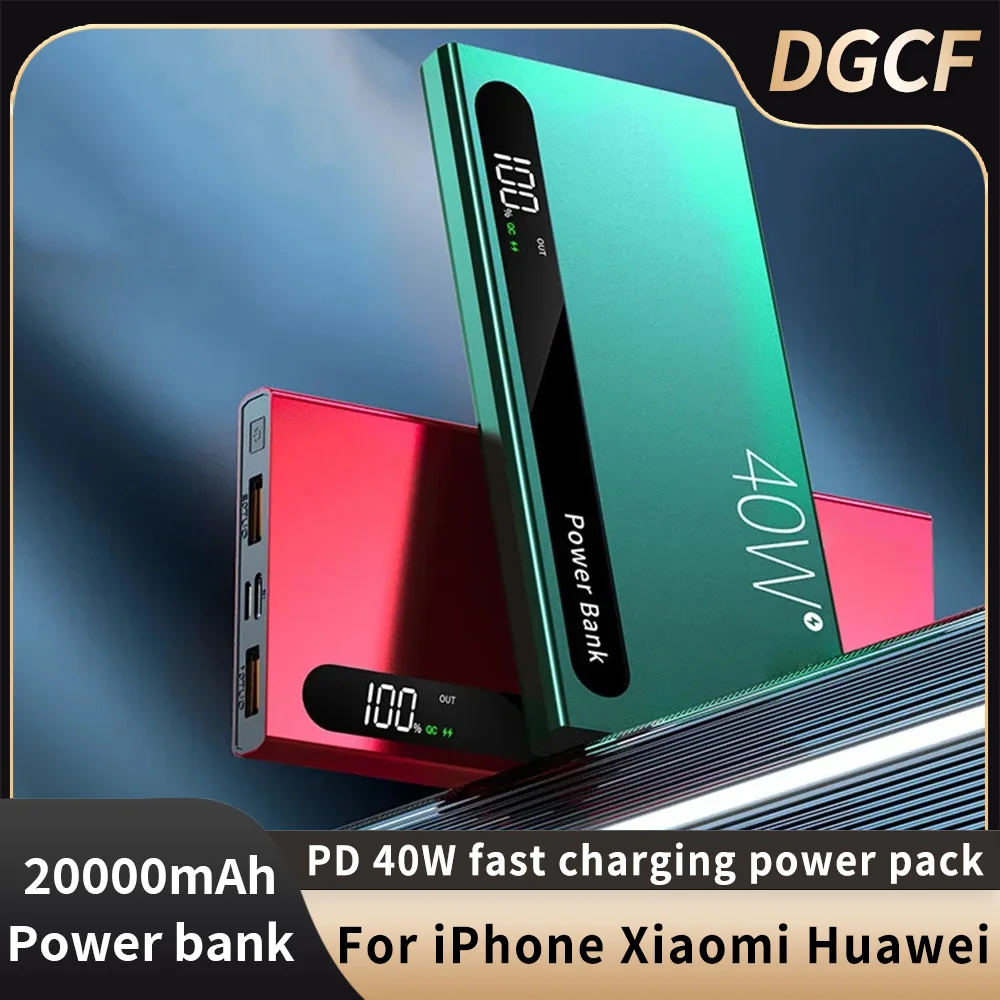 

DGCF Power Bank Fast Charging 20000mAh Large Capacity Portable External Powerbak For iPhone Samsung XIAOMI PD 40W Power Bank