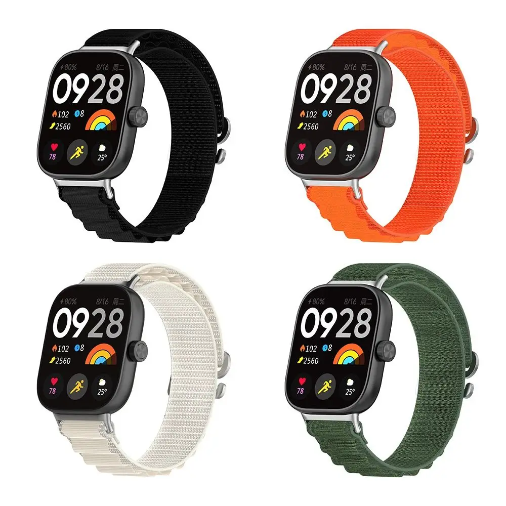 새로운 나일론 나일론 루프 스트랩 조정 가능한 스마트 시계 팔찌 액세서리 Redmi Watch 4/Xiaomi Band 8 Pro 용 시계 밴드 시계 밴드