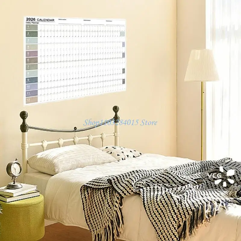 

R6FF Настенный календарь-планировщик на 2026 год, календарь на весь год для просмотра на 2026 год, настенный годовой семейный