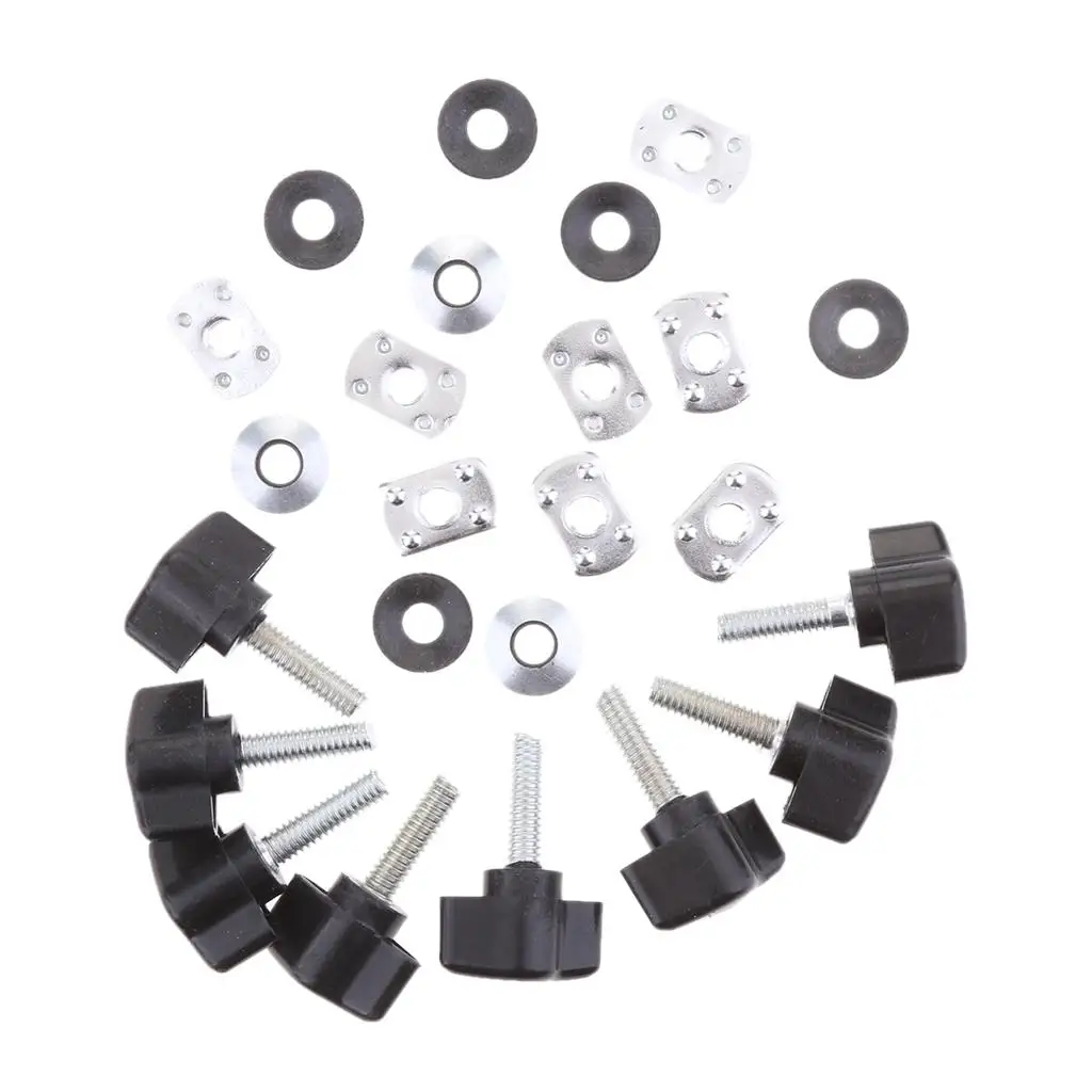 8 Pieces Metal Hard Top Fasteners Set Thumb Screw Kit for Jeep Wrangler YJ TJ JK 1987-2017 Convertible Roof Car Repair Tool