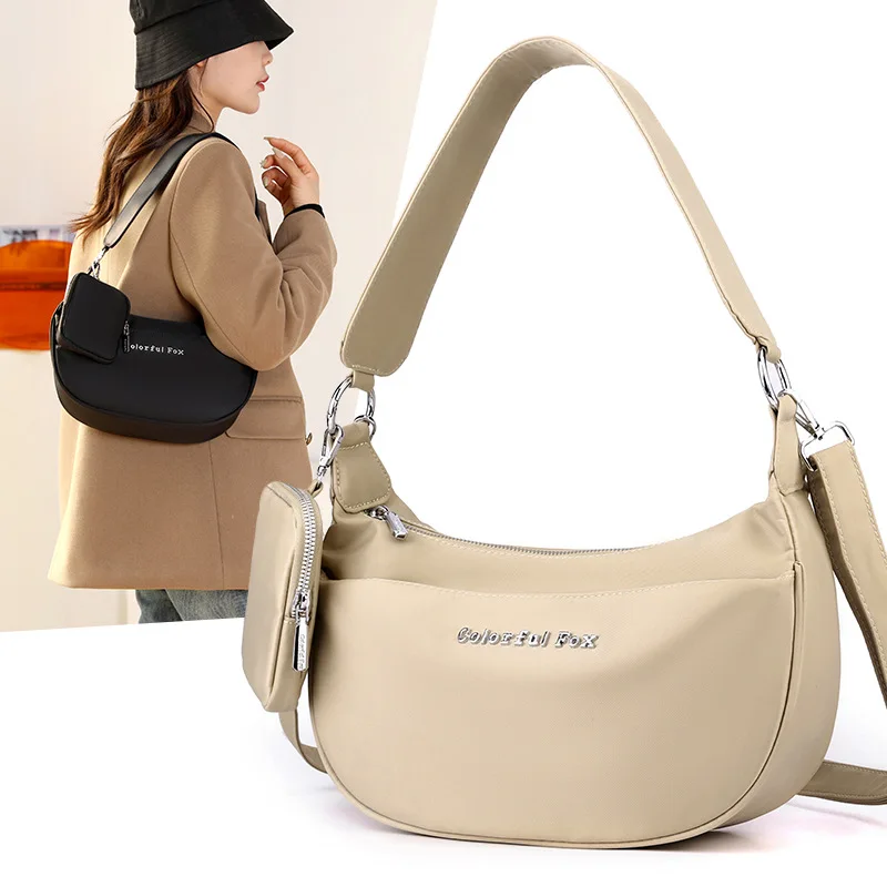 Bolso de hombro deportivo para mujer, cartera versátil coreana, monedero de lujo, 2024