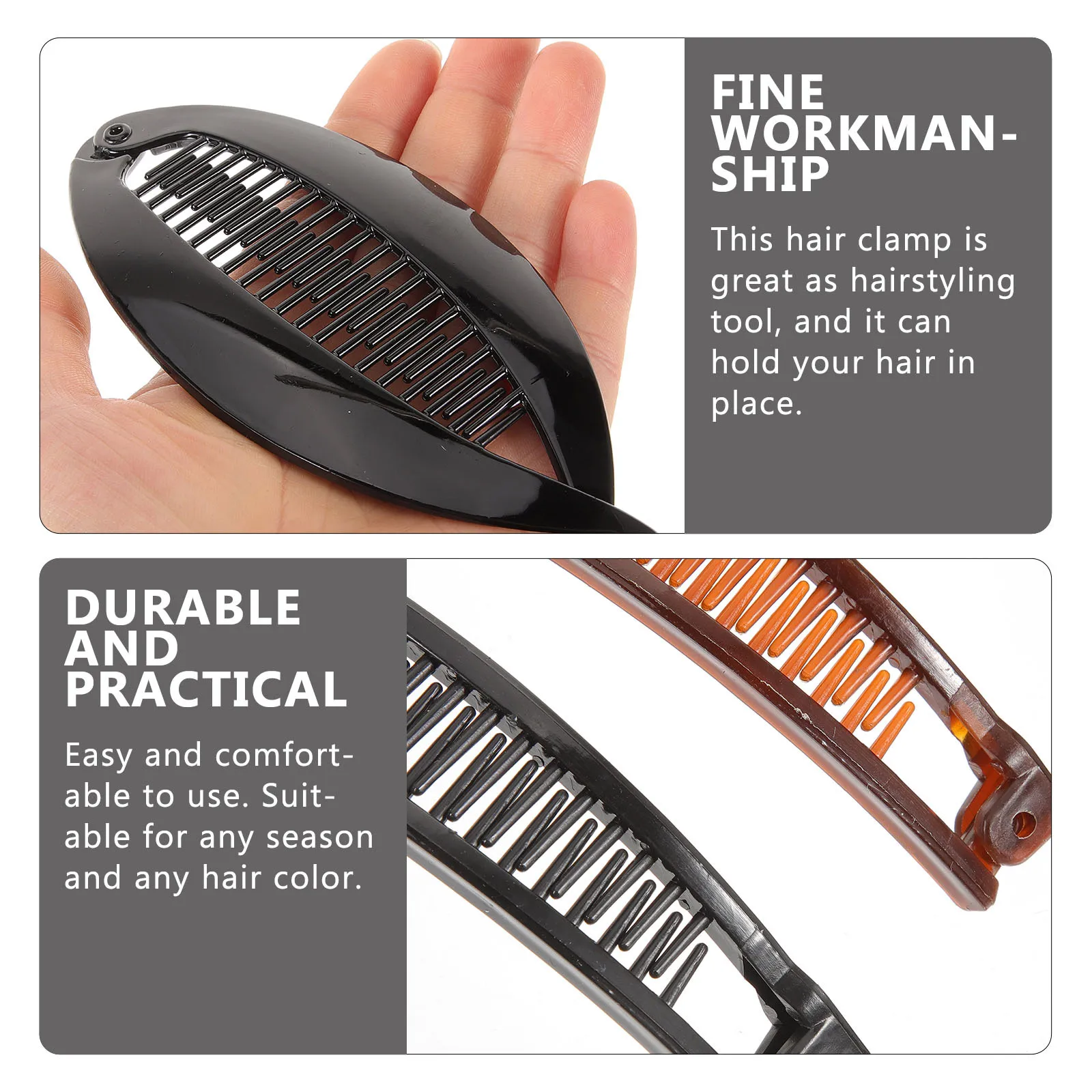 

6pcs Banana Clips Plastic Hair Clamp For Women Vintage Hairpins Retro Combs Grips Fish Shape Ponytail Holder Hair Accessories