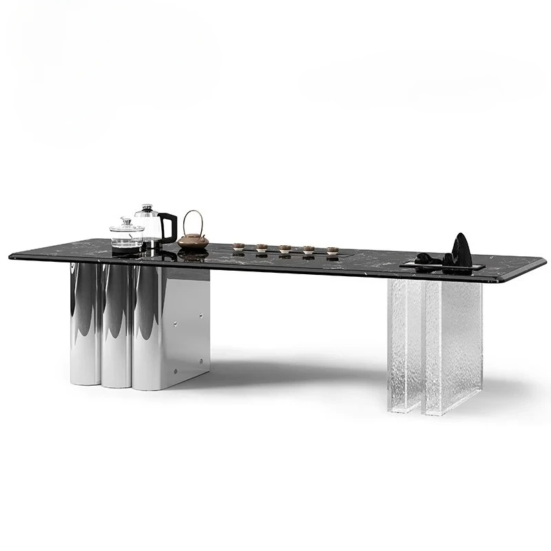 

Italian minimalist natural luxury stone living room home simple modern high-end villa light luxury marble tea table