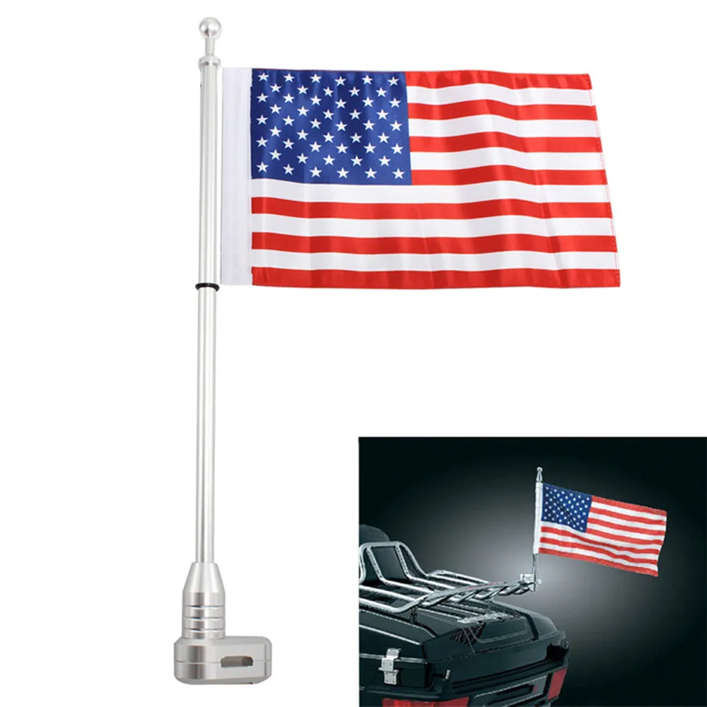 

Motorcycle American Flag Pole Luggage Rack Mount For Honda Goldwing GL1800 GL1500 GL1200 2001-2011
