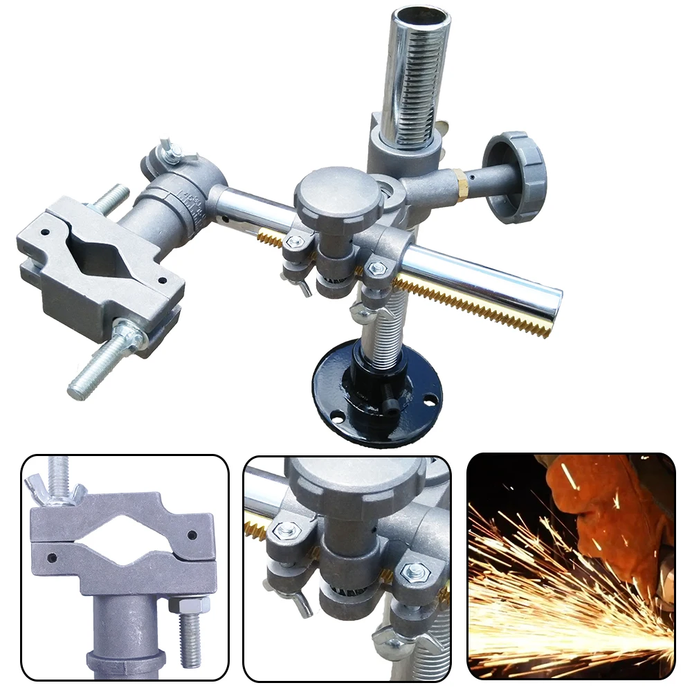 

Профессиональный, надежный и компактный держатель для сварочной горелки крестообразной формы, серебристая современная подставка для инструментов, регулируемая высота 0-200 мм и диапазон зажима 8-43 мм