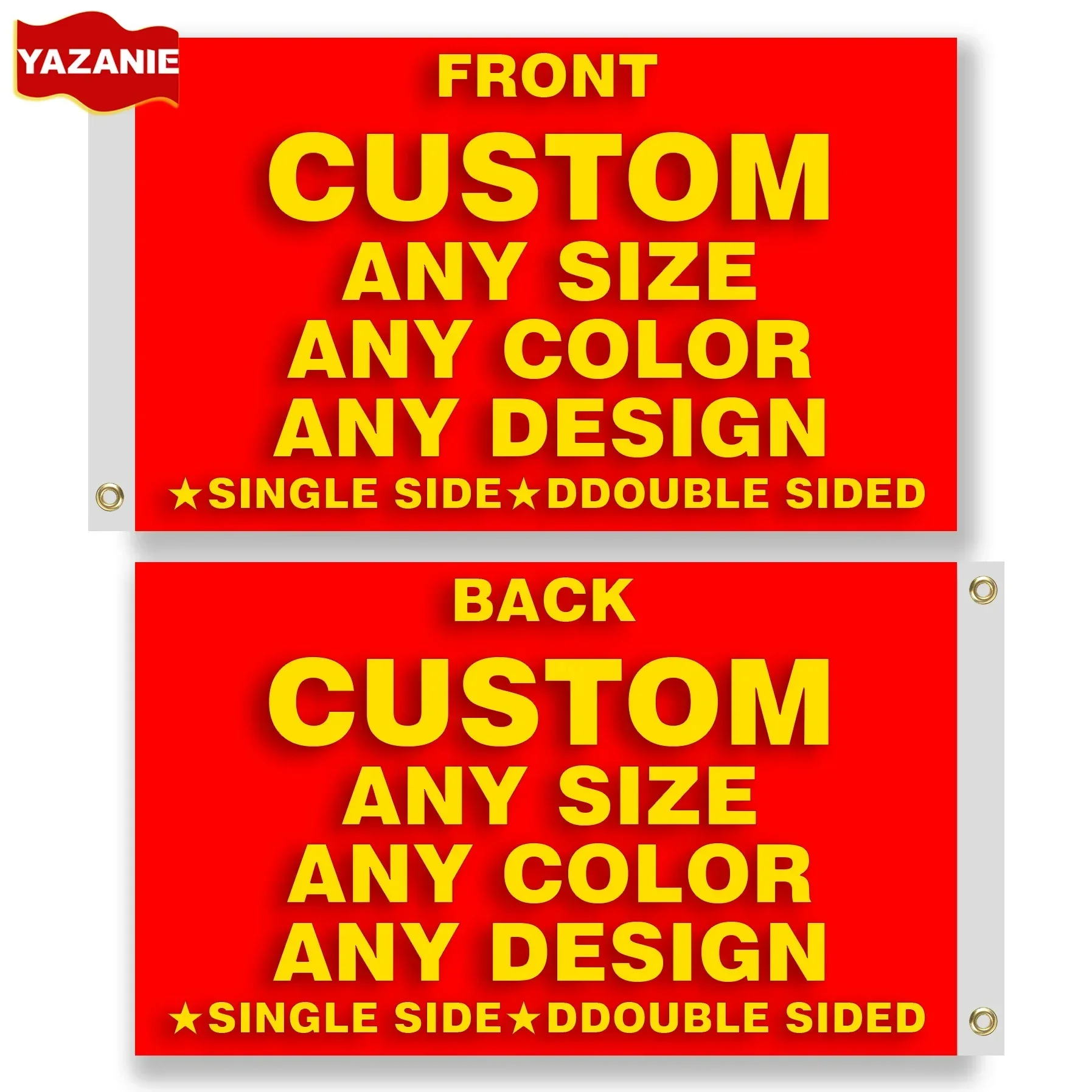 Double Sided 3 layers Custom Flag 2x3 3x5 4x6 5x8 FT Own Logo Photo Flags for Indoor Outdoor Outside Car Company Advertising