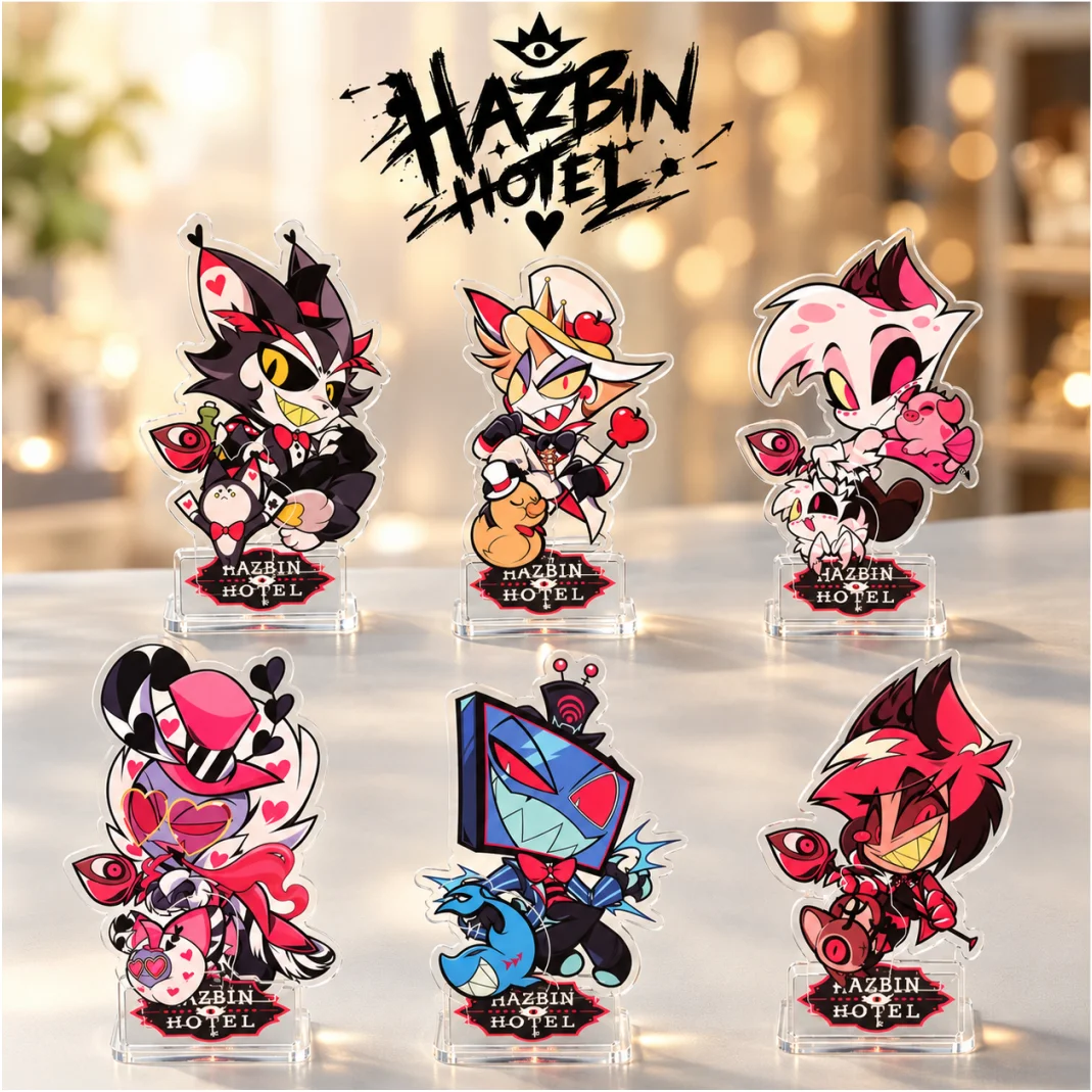 Anime Hazbin Hotel Alastor Morningstar Cosplay Stand Acrylic Keychain Cartoon Figure Standing Gift Desk Decor Collection