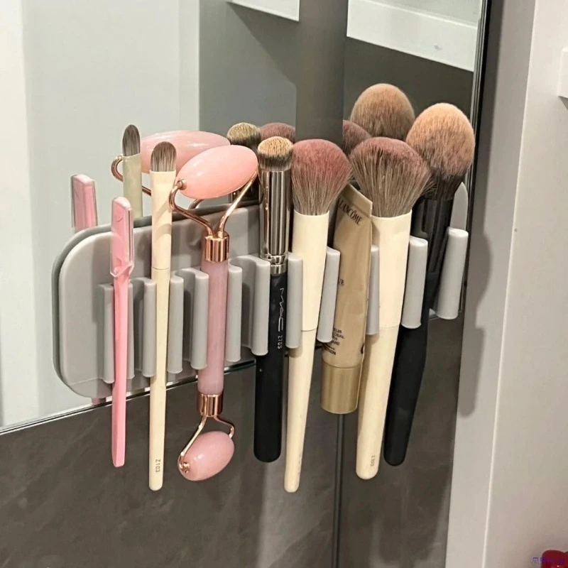 

Wall suction makeup brush bracket drying silicone portable suction cup beauty brush drying rack automatic adsorption rack