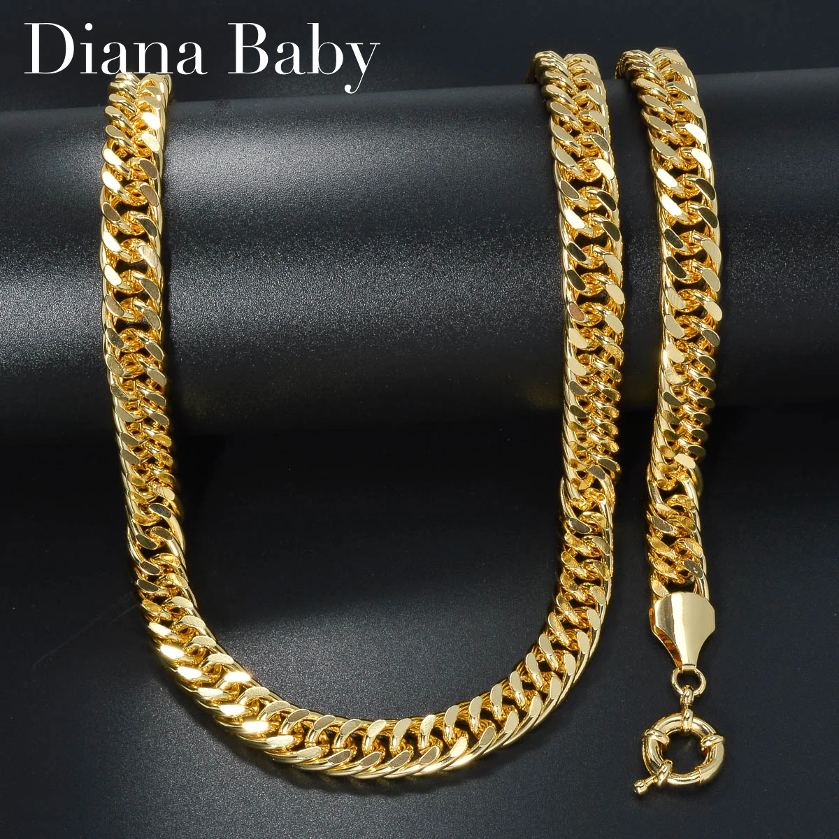 

Diana Baby Necklace for Men Gold Color Bracelet Hiphop Links Male Punk Chains Daily Wear Party Birthday Gift Women Female