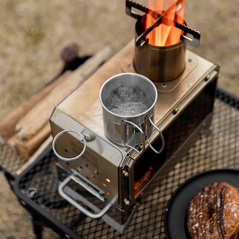 Outdoor Camping Wood Stove Portable Tabletop Heating Stove 201 Stainless Steel Indoor Heating Square Inch  BBQ Wood Burner Stove