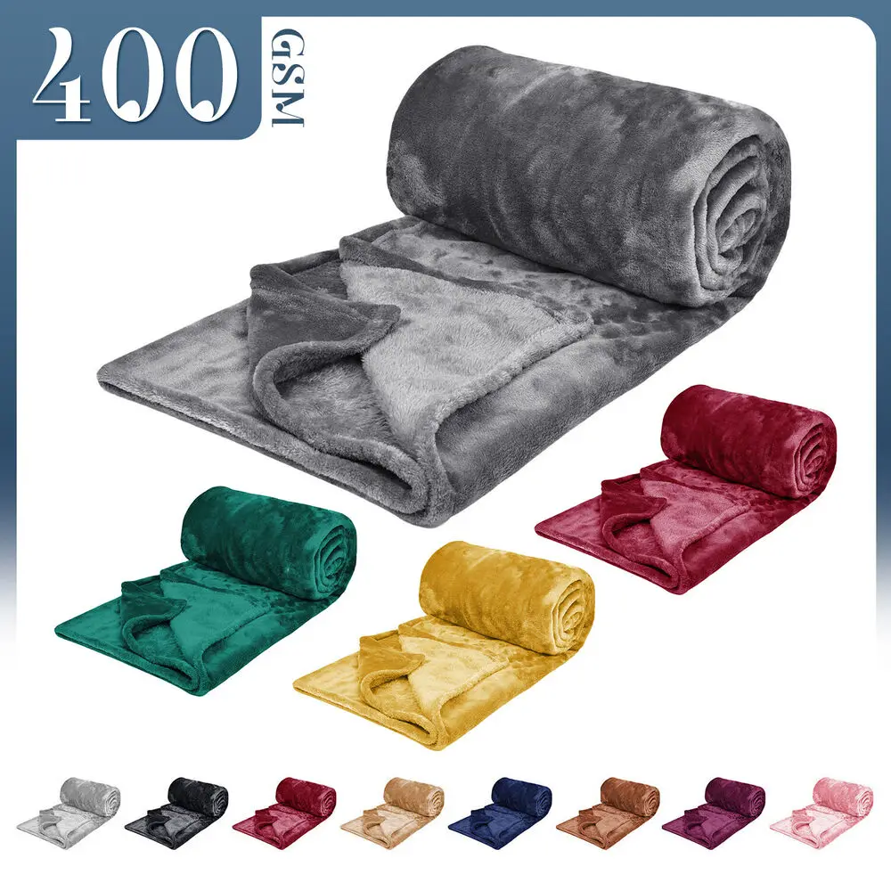Fleece Blanket Solid Throw Blankets for Couch & Bed, Plush Cozy Fuzzy Blanket Super Soft & Warm Blankets for Fall and Winter