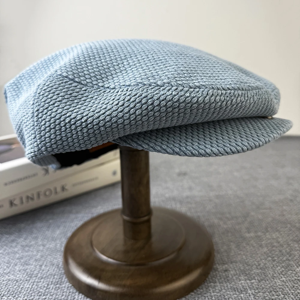 Blue Newsboy Hat Berets Spring Summer Caps for Men Women Artist Painter Octagonal Beret Hat Flat Cap Male Female Plaid Cap NM22