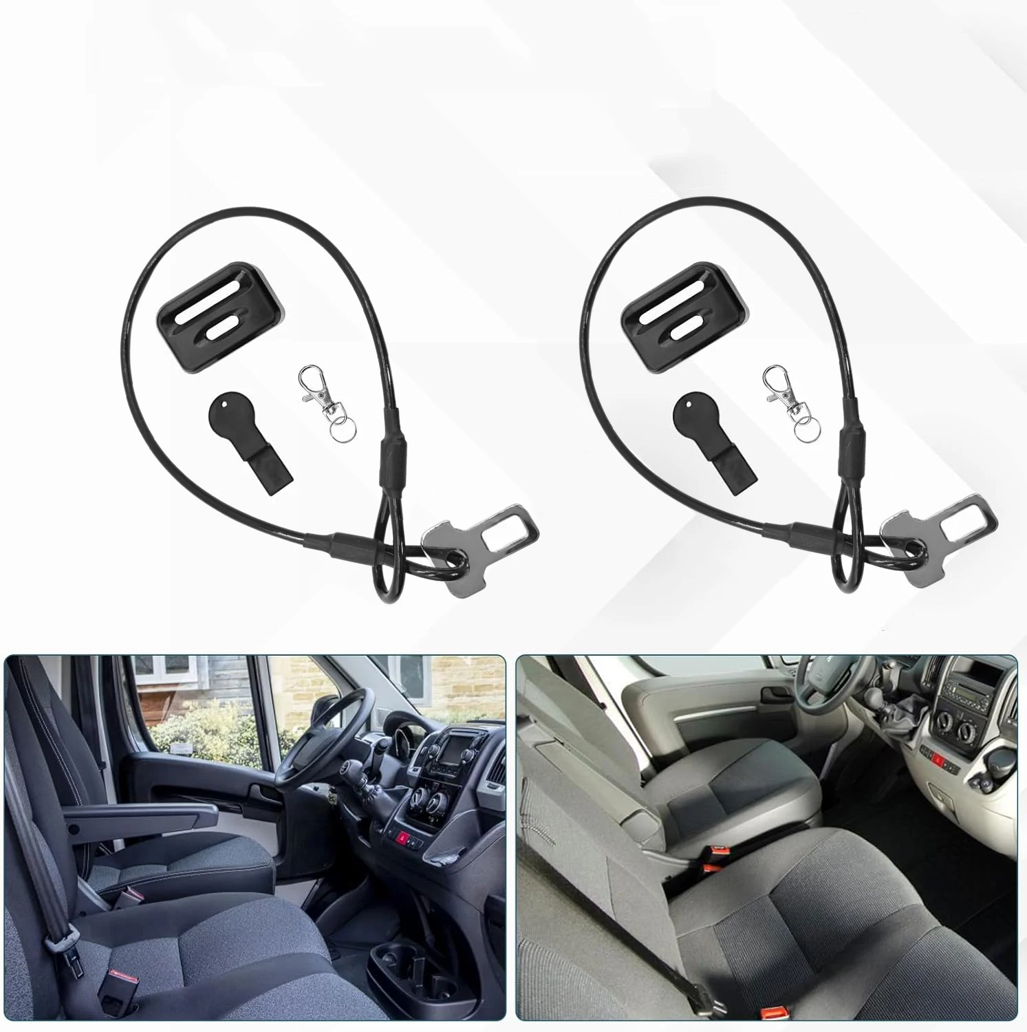 

2 Packs RV Door Anti-Theft Device Anti-Theft Lock Protection Safety Box Truck Camping Sliding Door Lock Buckle Insert Car Parts