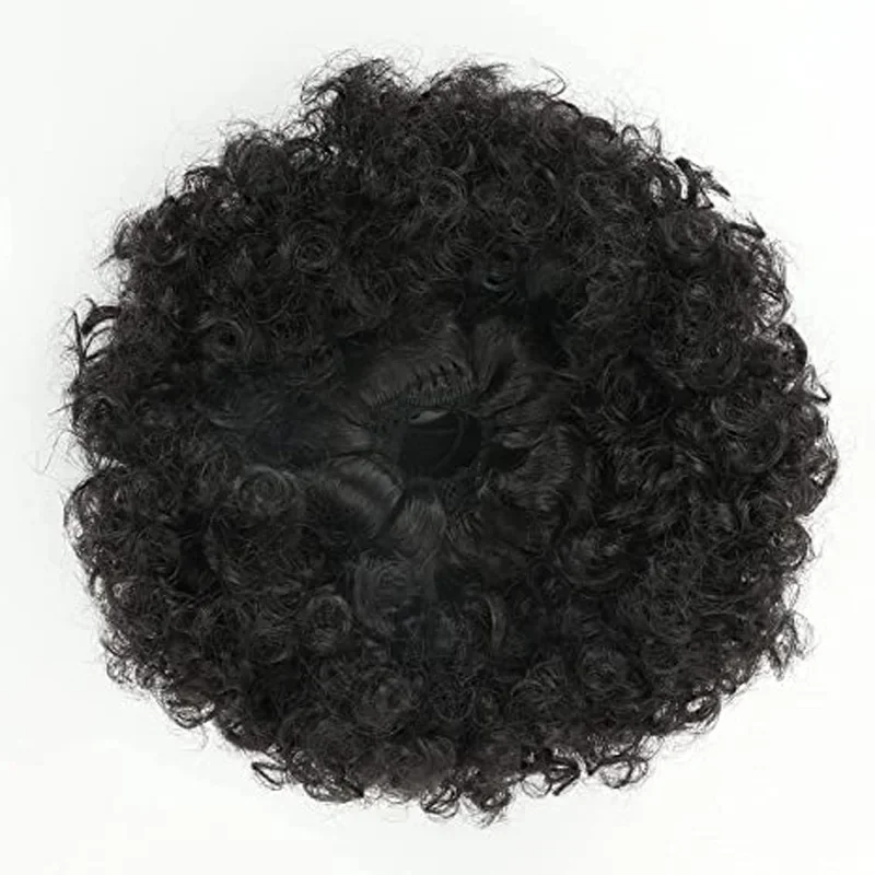 غريب الأطوار ث كعكة الشعر الاصطناعية Scrunchy للنساء الأفرو نفخة Chignon وصلات شعر قطع الشعر الرباط ذيل حصان مرن