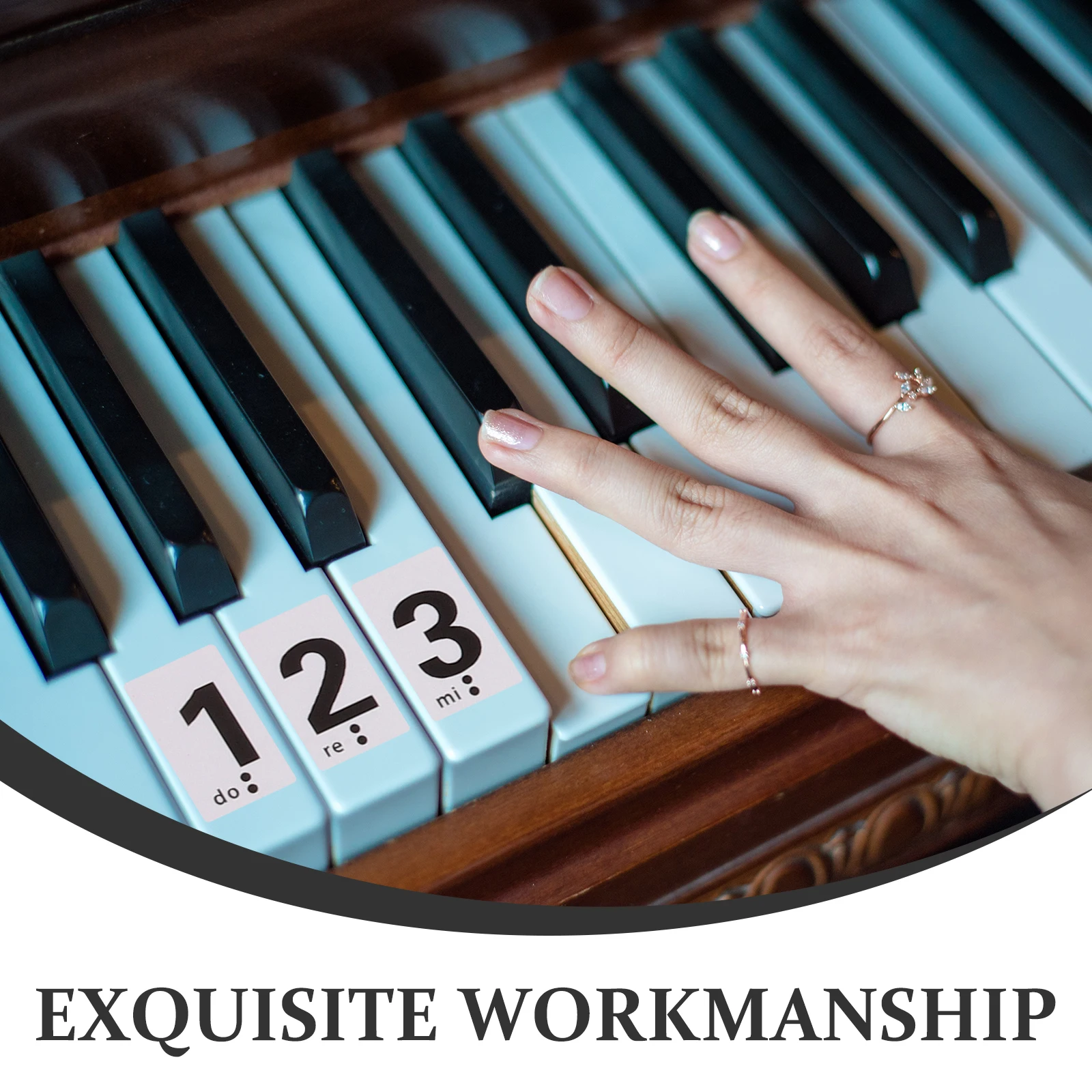 

1 Set Piano Keyboard Stickers Beginner Adhesive Labels Numbers Decals Keys Wear-Resistant Long-Lasting Easy Stick Remove No