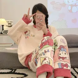 Hello Kitty cinnamoroll kuromi Lotso cute creative thickened home clothes personalized anime movie cartoon plush warm pajamas