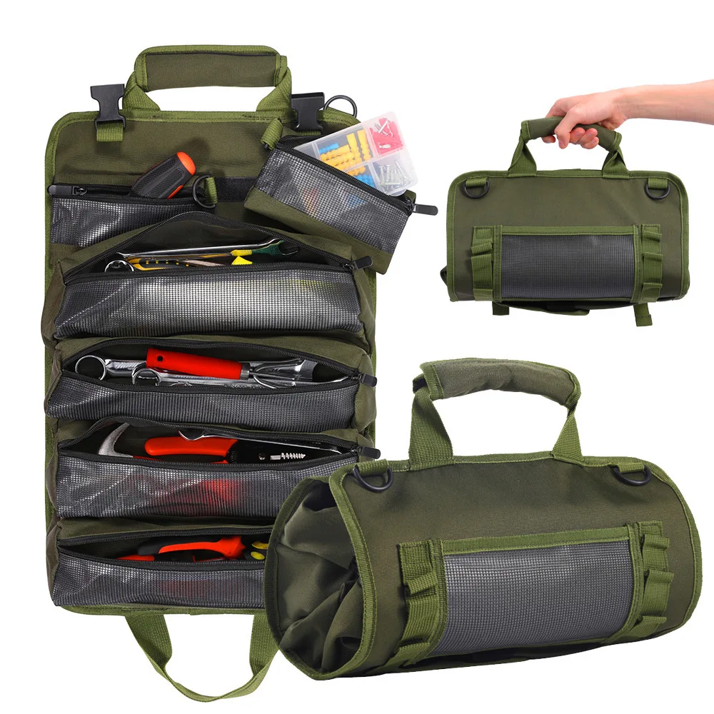 

Toolkit Portable Thickened Roll Electrician Toolkit Multifunctional Car Tool Bag Hardware Tool Bag Tool Storage