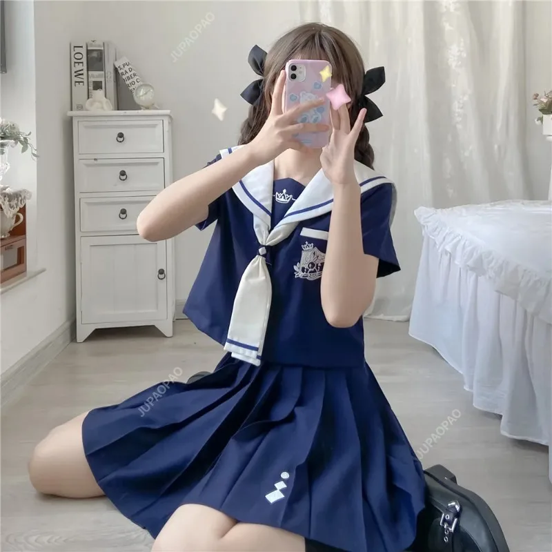 

Nautical expert JK uniform suit college style Japanese sailor suit collar navy style Cute Japanese Style Uniform CosplayFriendly