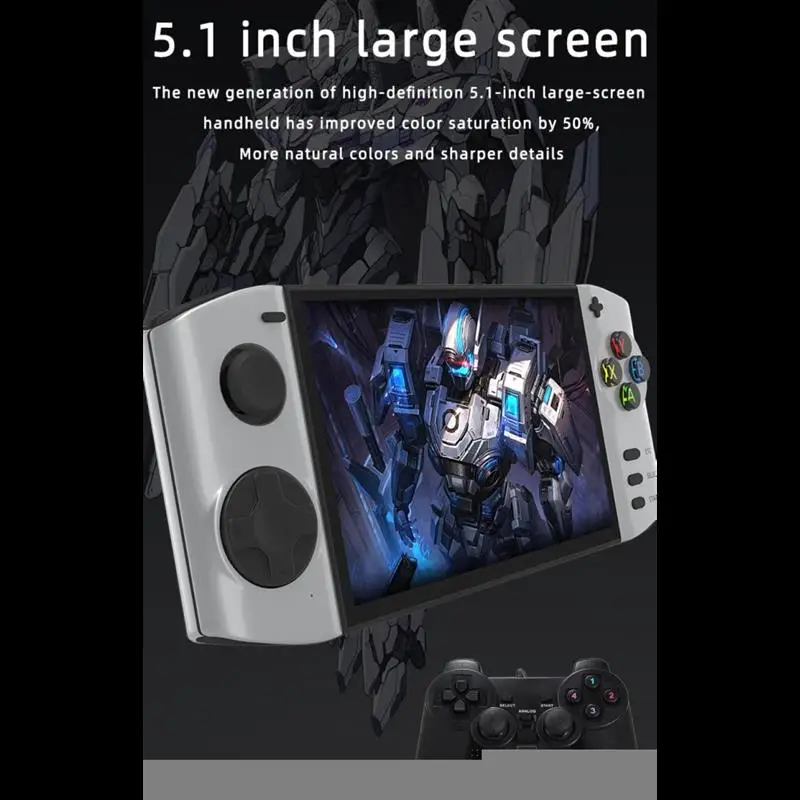 2023 new Handheld Game Console 5.1Inch HD Screen Portable Audio Video Player Classic Play Built-in10000+ Free Games