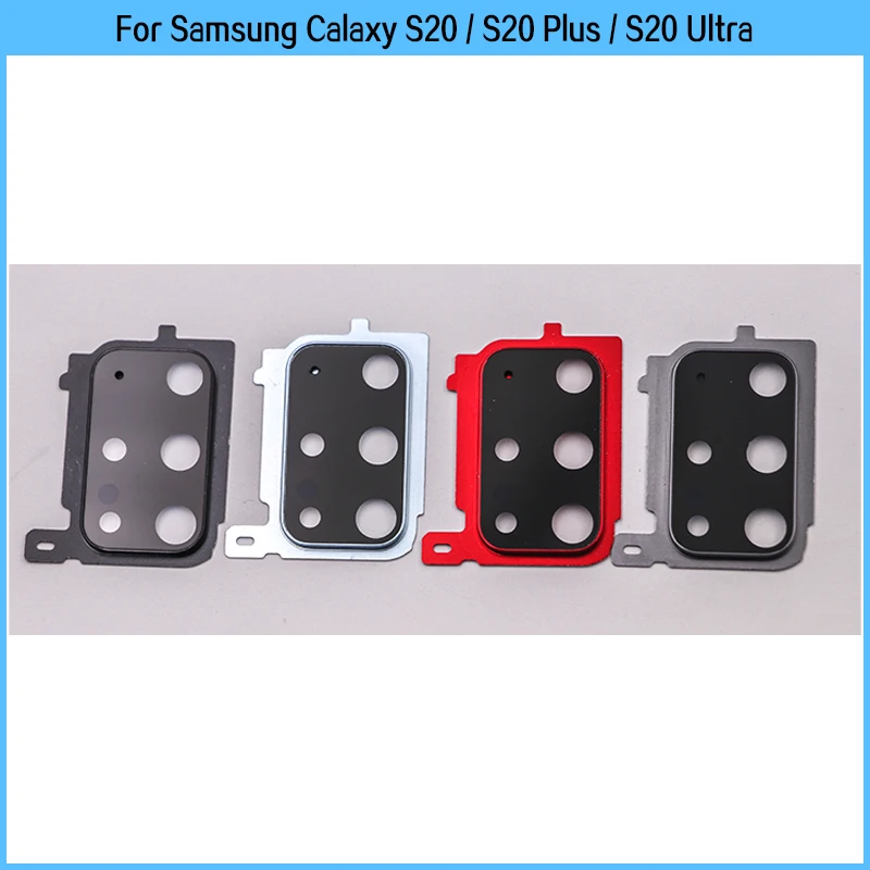 New For Samsung Calaxy S20/S20 Plus/S20 Ultra Rear Camera Frame Holder Lens Glass Panel Cover Back Camera Glass Lens Replace