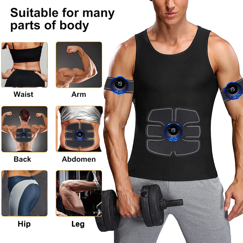 Electrical Muscel Stimulator Massager Abdomen Buttocks Arm Leg Neck Hips Trainer Muscle Toner Fitness Training Workout Equipment