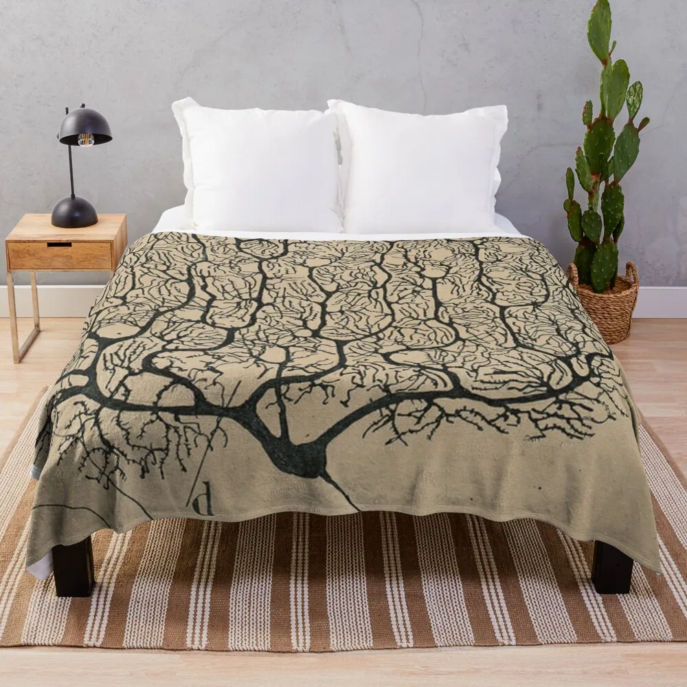 Cajal's neurons sketch Throw Blanket manga Decorative Throw Custom Soft Blankets