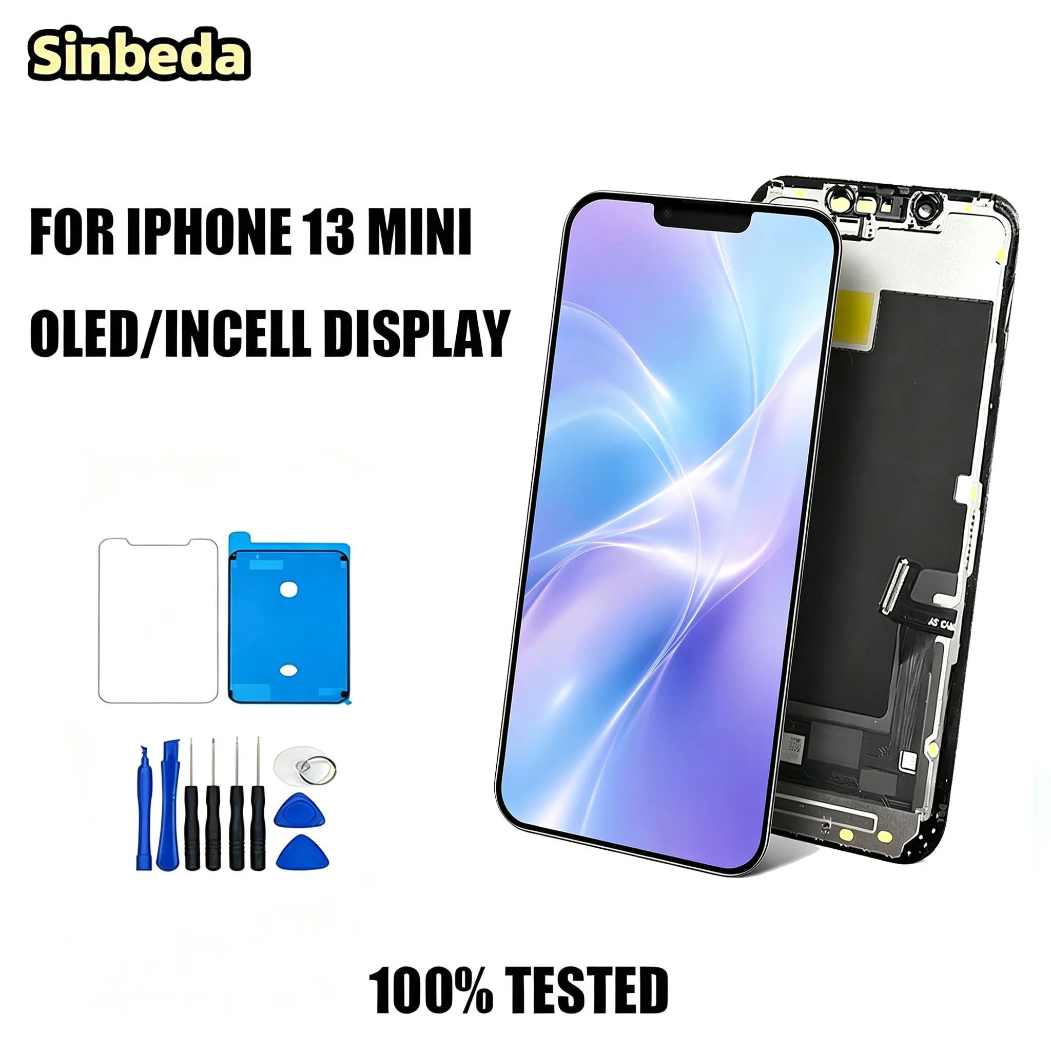Incell Oled Replacement Screen for iPhone 13Mini 3D Touch Display for iPhone 13mini Digitizer Assembly With Repair Tool kit