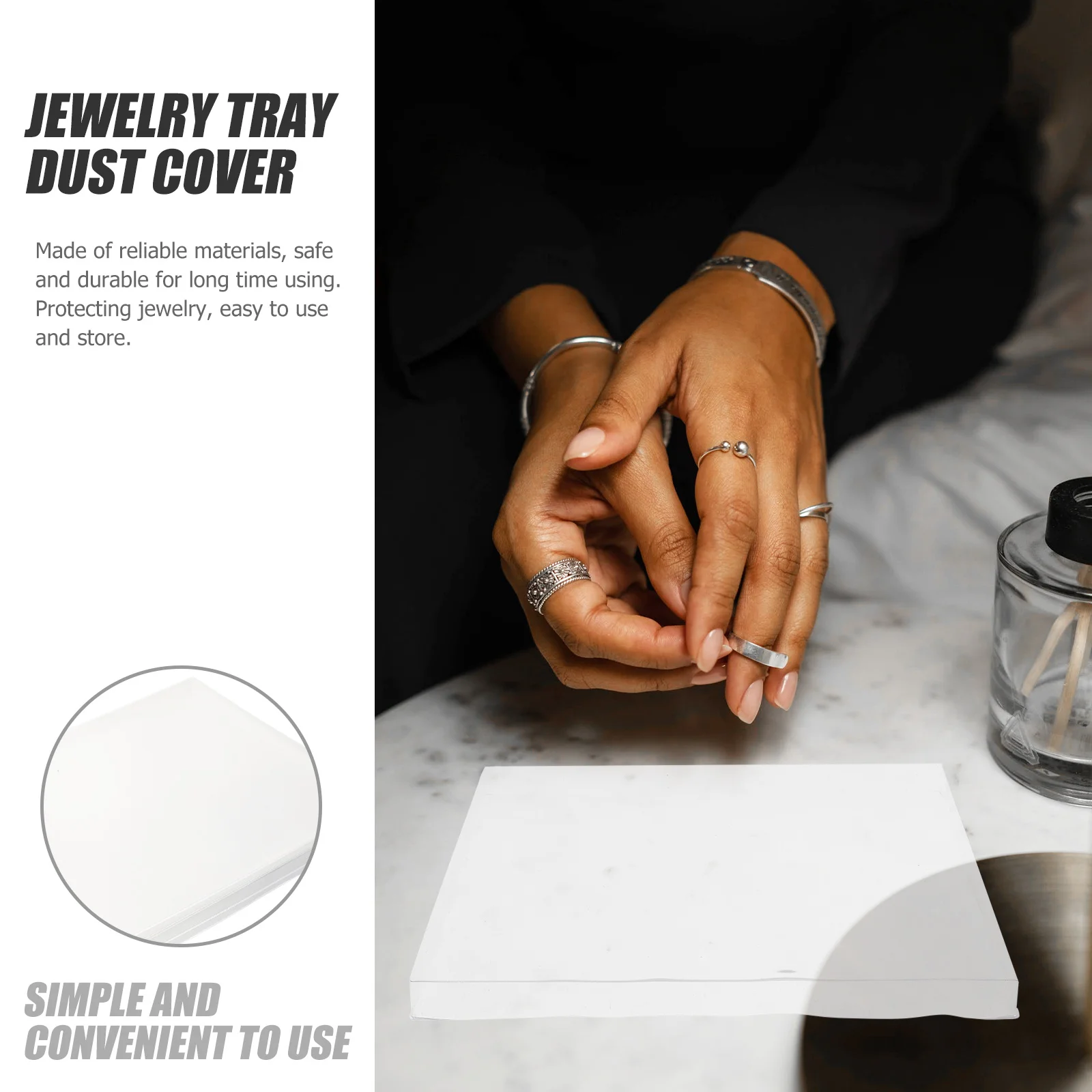 

6pcs Transparent Tray Cover Clear Dust-Proof Protector For Jewelry Display Organizer Smooth Edges Durable Use Clear Cover For