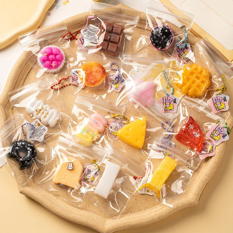 Fun Mochi Squishy Stress Toys Food Squishy Taba Squeeze Soft Anti-Stress Toy Stress Ball Pendant Key Chain Blind Bag Gift