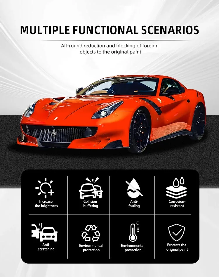 ฟิล์มหุ้มรถยนต์ YAJIU สีขาวเงา ฟิล์มไวนิลหุ้มรถยนต์แบบม้วน ติดง่าย สีขาวคริสตัลเพชร ฟิล์มหุ้มรถยนต์สีแดง