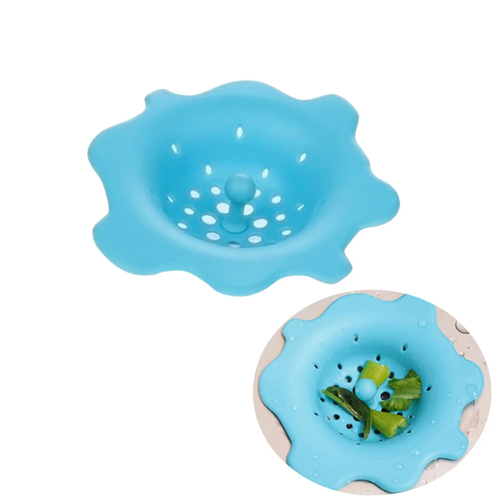 

Силиконовый фильтр-сетка для кухонной раковины, синий, премиум-класса, для улавливания волос, подходит для раковин, ванн, душевых кабин, прачечных