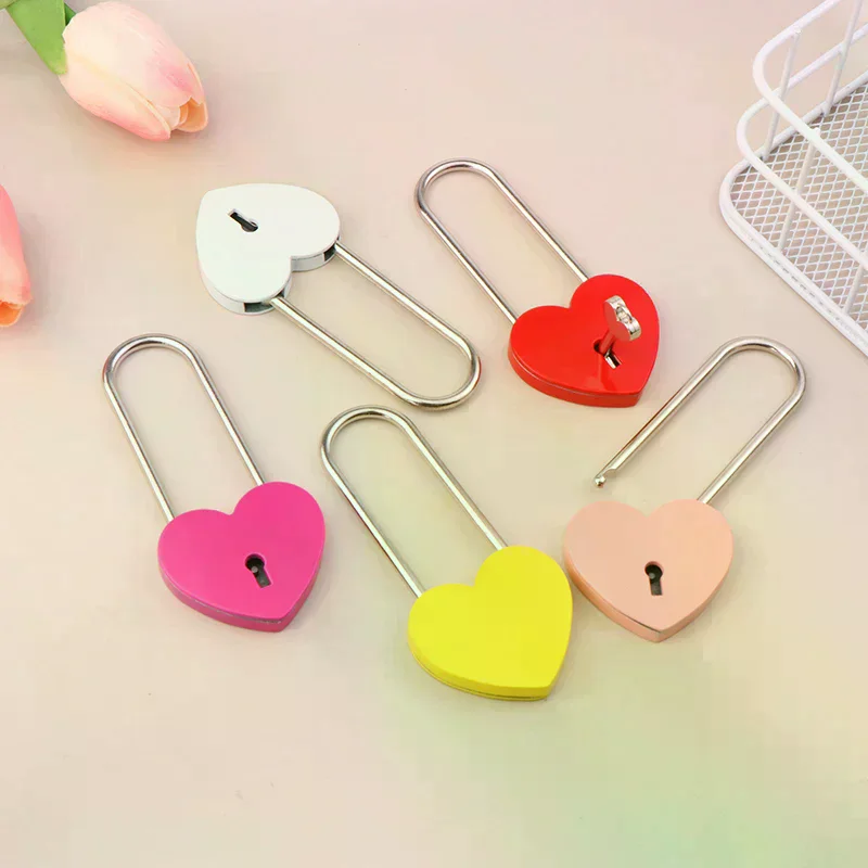/PFU/Metal Heart Shaped Padlock Antique Style Love Lock Set With Key Wedding Valentine's Day Gifts Couple Wishing Lock 1 Set