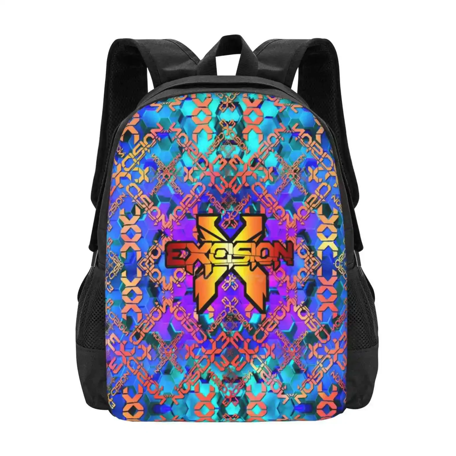 

Excision Psychedelic Neon Kaleidoscope Fan Art Wallpaper Hot Sale Schoolbag Backpack Fashion Bags Excision Excision Excision