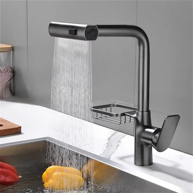 شلال صنبور المطبخ 360 ° الدورية شلال تدفق فوهة المياه الساخنة والباردة الحنفية بالوعة خلاط المطبخ سحب التدريجي صنبور #2