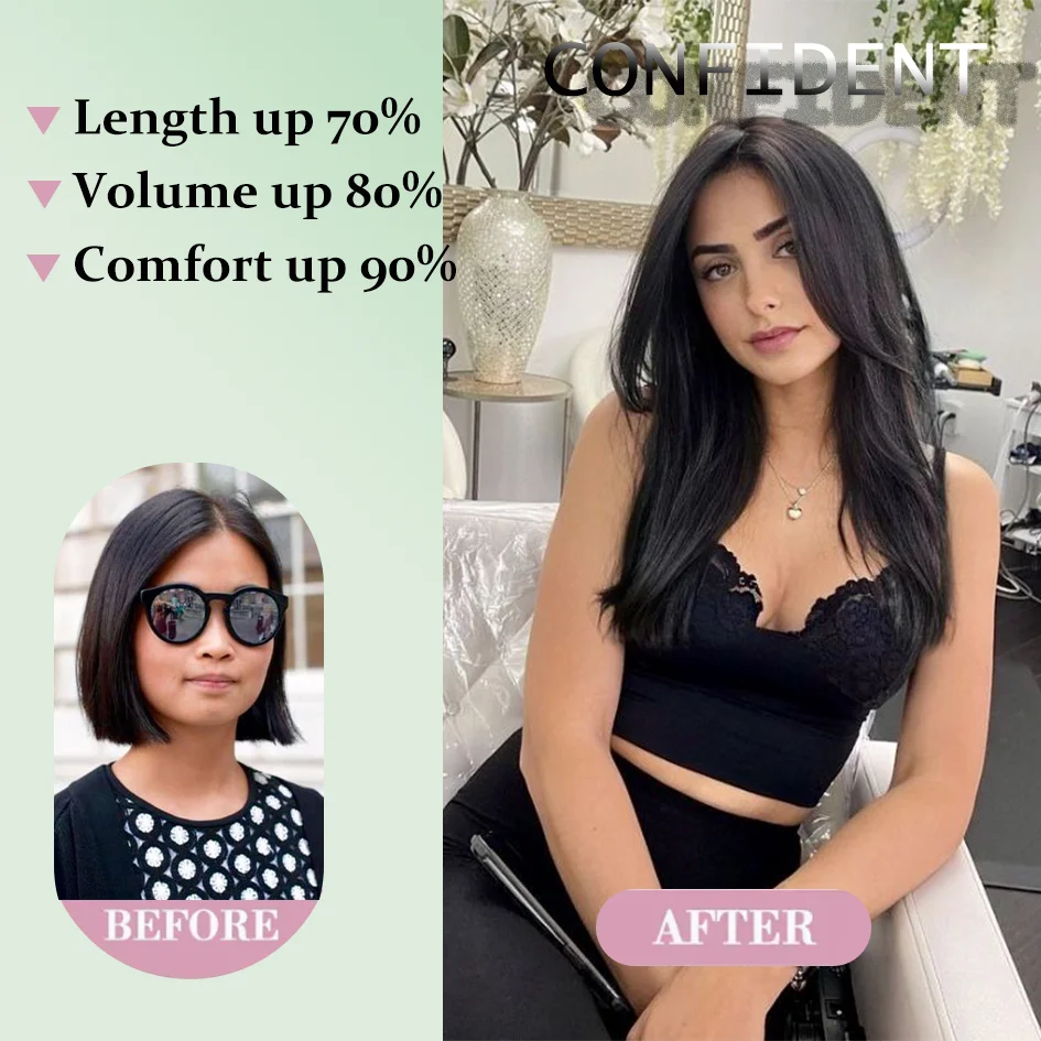Synthetic 7 Pieces Clip-In Hair Extensions Set