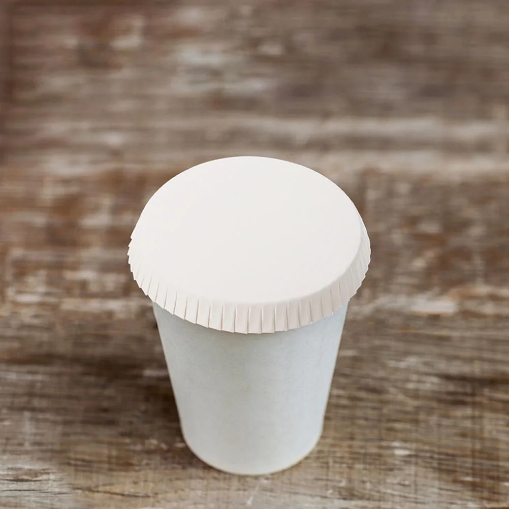 

200pcs Disposable Paper Cup Lids 85mm Premium Material Safe Practical Restaurant Bar KTV Travel Beverage Covers