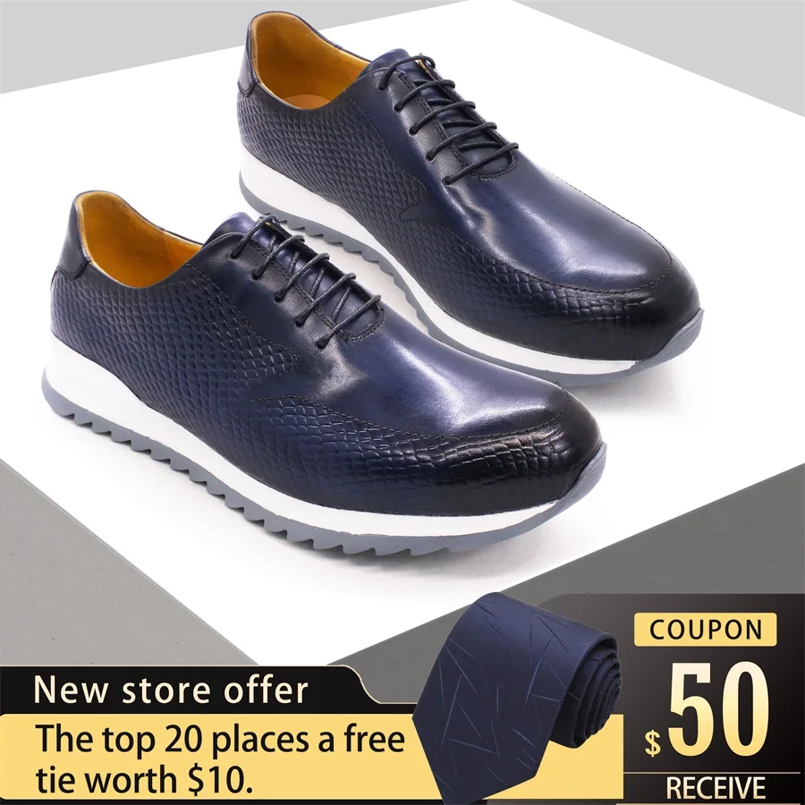 Men's Leather Shoes High Quality Lace up Casual Fashion Comfortable Party Shoes Banquet Wedding Men's Shoes