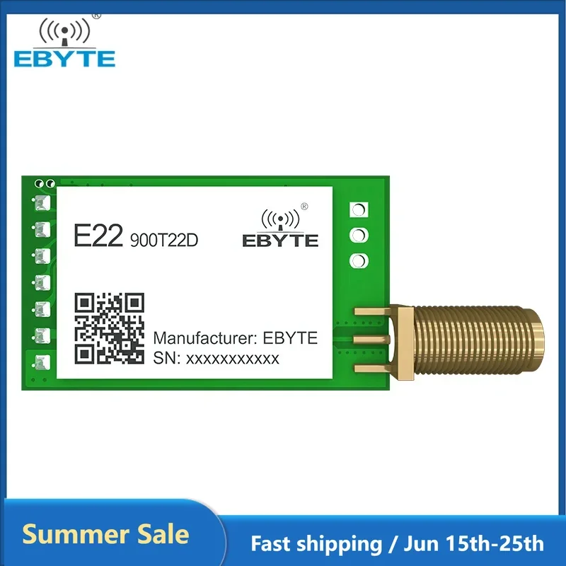 

Беспроводной модуль SX1262 LoRa 868 МГц, UART 22 дБм, дальность 5 км, EBYTE, Φ FEC, антенна, радиочастотный беспроводной передатчик